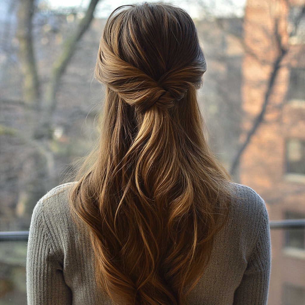 Half-Up Half-Down Twist Hairstyle